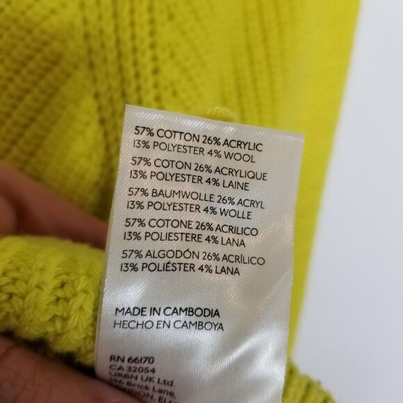 Anthropologie Maeve Cropped Turtleneck Sweater Sz S Yellow Boho Pullover - Picture 12 of 12